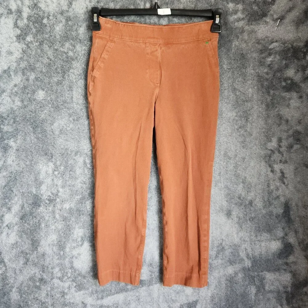Spanx On The Go Cropped Straight Pants Women’s S Brown High Rise Stretch Capri - Picture 1 of 10
